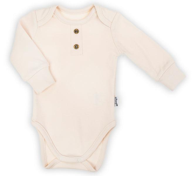 Bamar Nicol Boys Cotton bodysuit long sleeves beige - Mari Kali Stores Cyprus