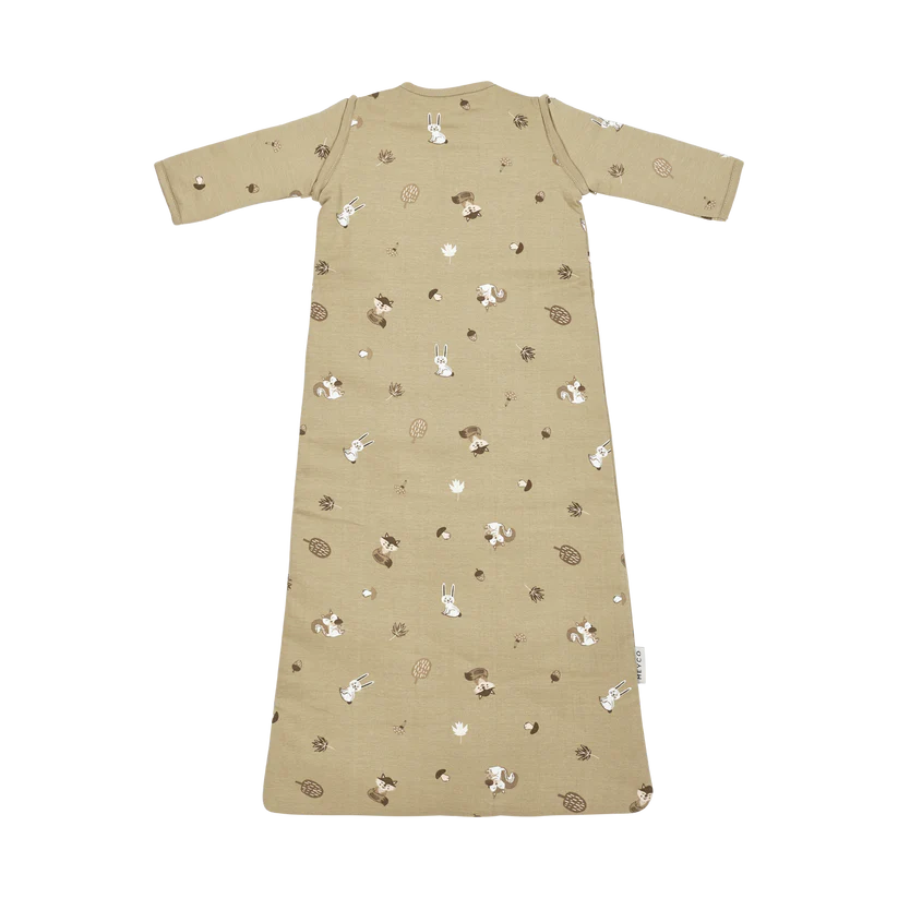 Meyco Baby sleeping bag with zip-off sleeves Forest Animals Sand 90 cm