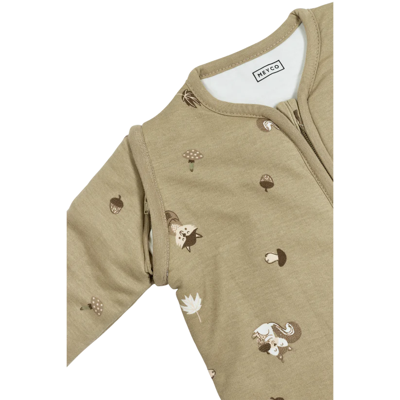 Meyco Baby sleeping bag with zip-off sleeves Forest Animals Sand 90 cm