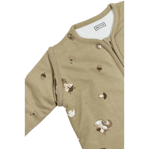 Meyco Baby sleeping bag with zip-off sleeves Forest Animals Sand 90 cm