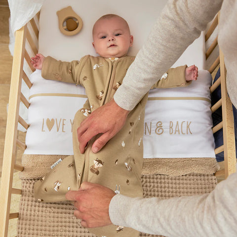 Meyco Baby sleeping bag with zip-off sleeves Forest Animals Sand 90 cm