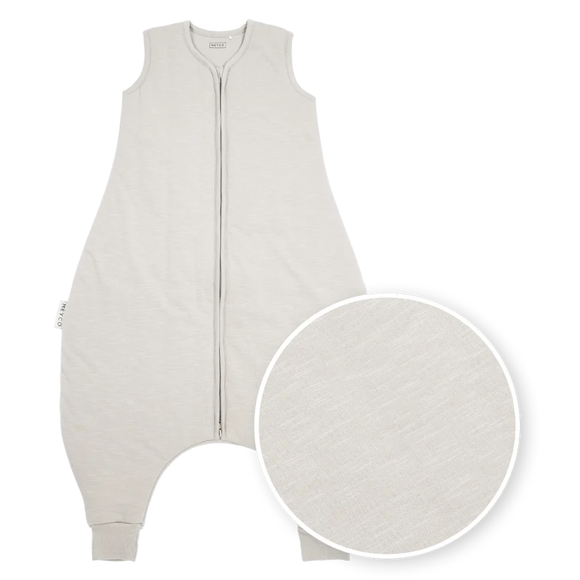 Meyco Sleeping bag jumper lined interlock jersey Slub Greige 104 cm