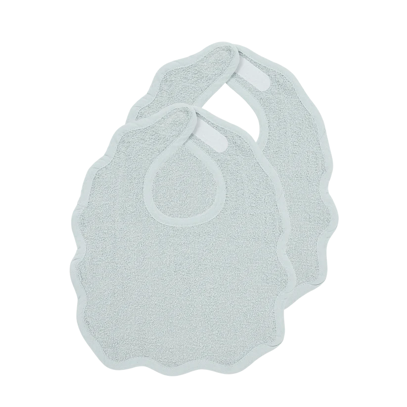Meyco Bib Velvro Wavy 2 Pack  Grey Blue