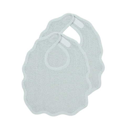 Meyco Bib Velvro Wavy 2 Pack  Grey Blue