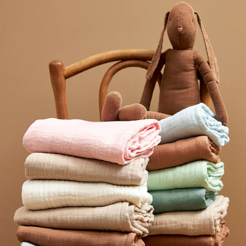 Meyco Muslin Cloths Pre-washed Muslin 2 Pack 120x120cm Offwhite/Sand