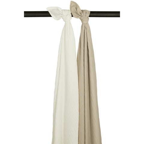 Meyco Muslin Cloths Pre-washed Muslin 2 Pack 120x120cm Offwhite/Sand