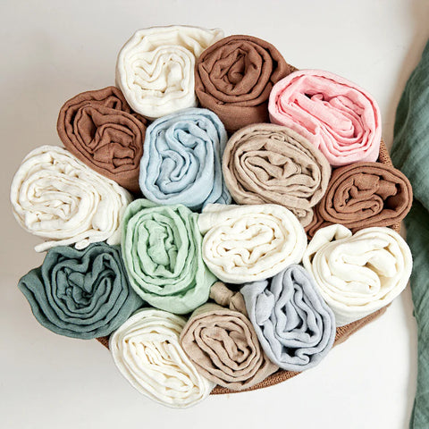 Meyco Muslin Cloths Pre-washed Muslin 2 Pack Light Grey/Sand
