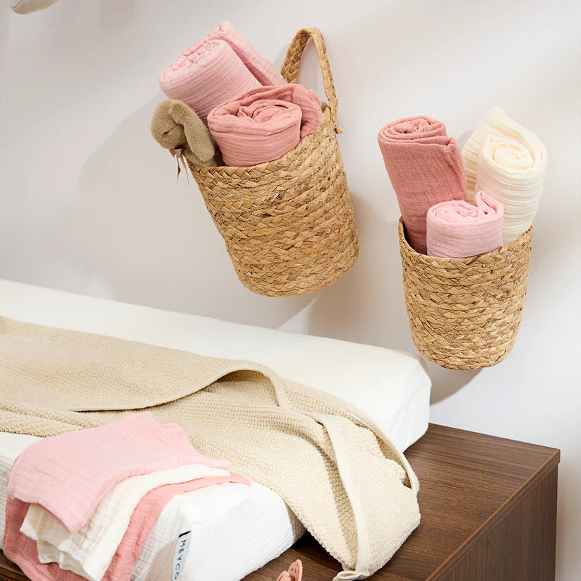 Meyco 3 Pack Muslin Cloths Pre-washed Muslin Soft Rose/Rose/Natural