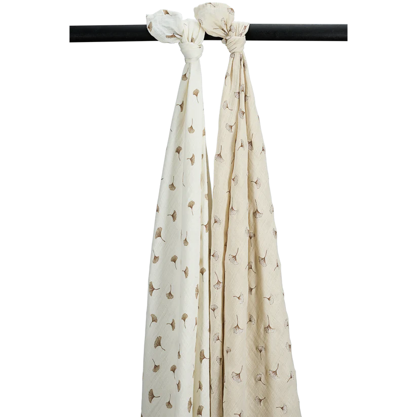 Meyco Muslin Cloths Pre-washed Muslin Ginkgo Offwhite/Soft sand