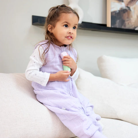 Meyco Sleeping Bag Jumper Pre-washed Muslin Soft Lavender 0.5 tog 92cm