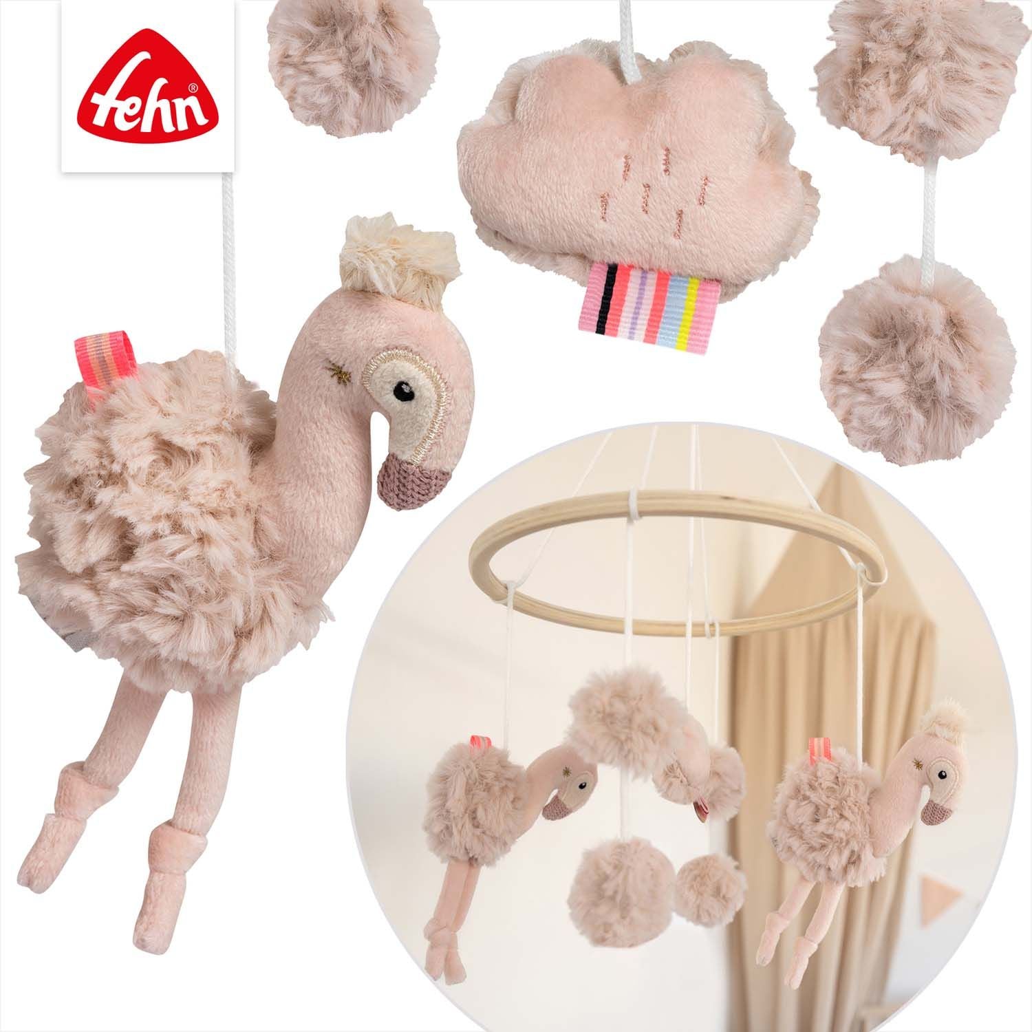 Fehn Wooden mobile flamingo, Pink