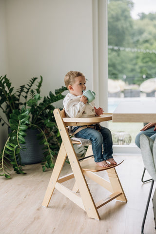 FreeON High chair Toby Plus with tray and cushion, wooden, nature