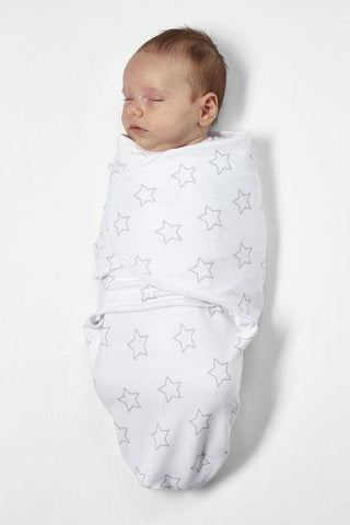 Meyco Swaddle Stars - Grey - 4-6 Months