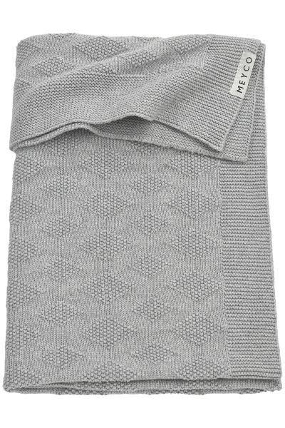 Meyco Cot Bed Blanket Biological Diamond - Grey Melange - 100x150cm - Mari Kali Stores Cyprus