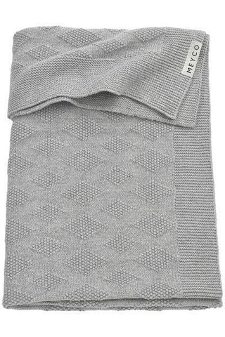 Meyco Cot Bed Blanket Biological Diamond - Grey Melange - 100x150cm - Mari Kali Stores Cyprus