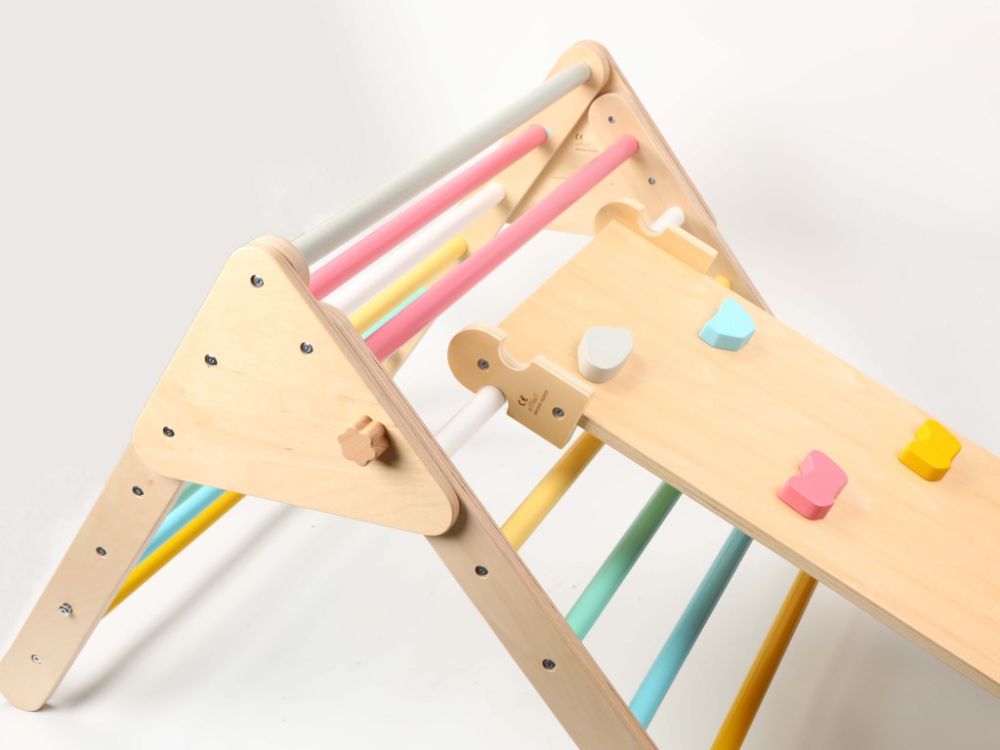 Wooden Pikler Triangle + Board 2in1