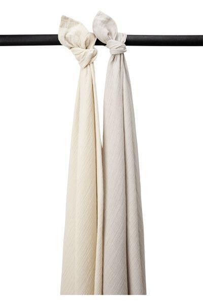 Meyco Swaddle 2-pack Pre-washed Muslin Uni - Soft Sand/greige - 120x120cm - Mari Kali Stores Cyprus