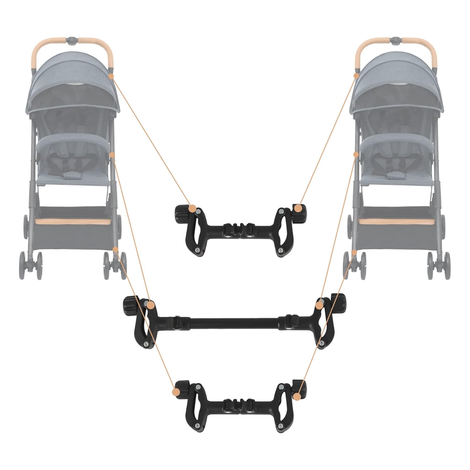 Adjustable Baby Stroller Connectors