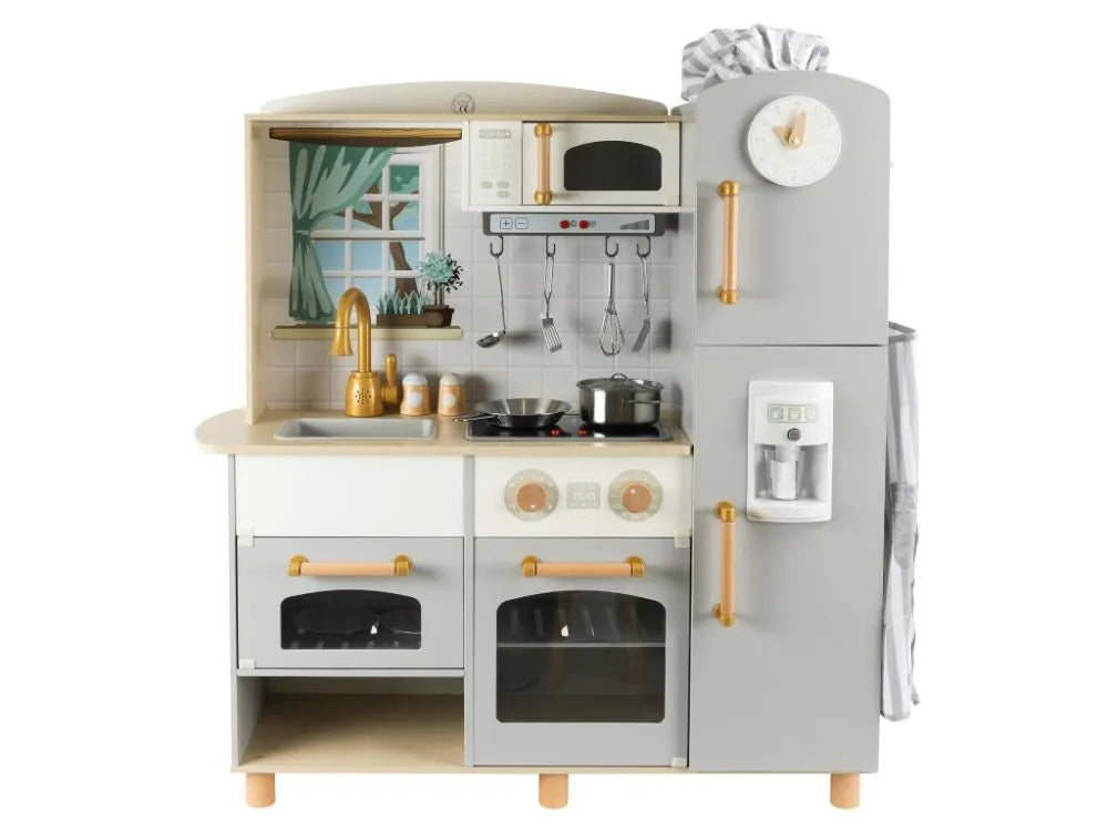 ElisDesign Premium wooden kitchen for kids with extended accessories + FREE textile set