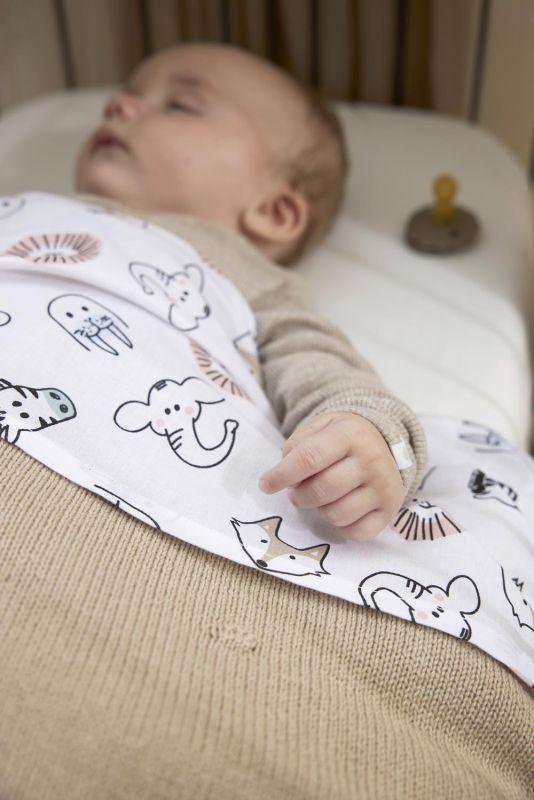 Meyco Baby Crib Sheet 2-Pack - Uni Animal (75x100cm) - Mari Kali Stores Cyprus