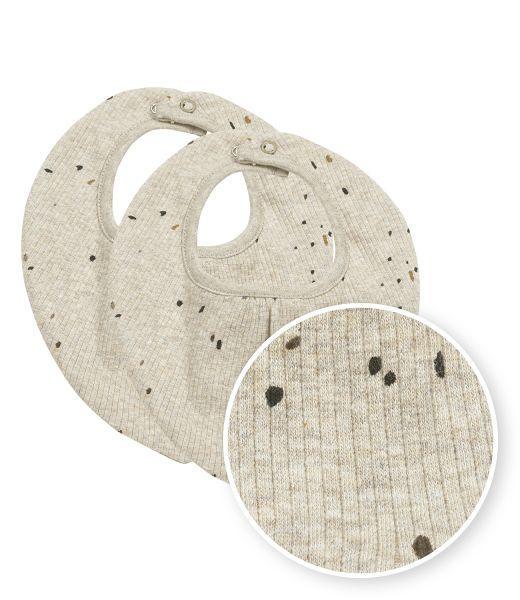 Meyco Mini-bib 2-pack Rib Mini Spot - Sand Melange - Mari Kali Stores Cyprus