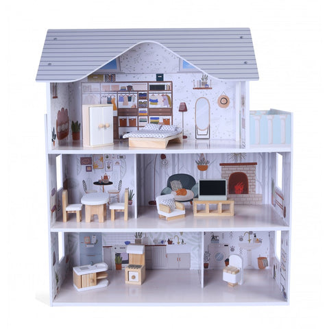 Cangaroo Sarah Doll House(11 Furniture + 4pcs Soft Accessories)