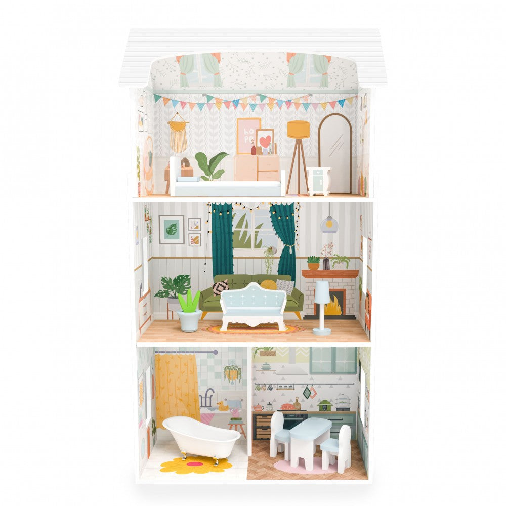 Cangaroo Wooden Doll House (9 furniture)