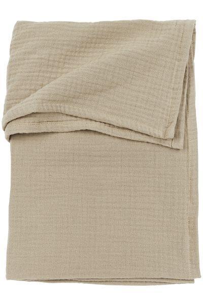 Meyco Cot Bed Sheet Pre-washed Muslin Uni - Sand - 100x150cm - Mari Kali Stores Cyprus