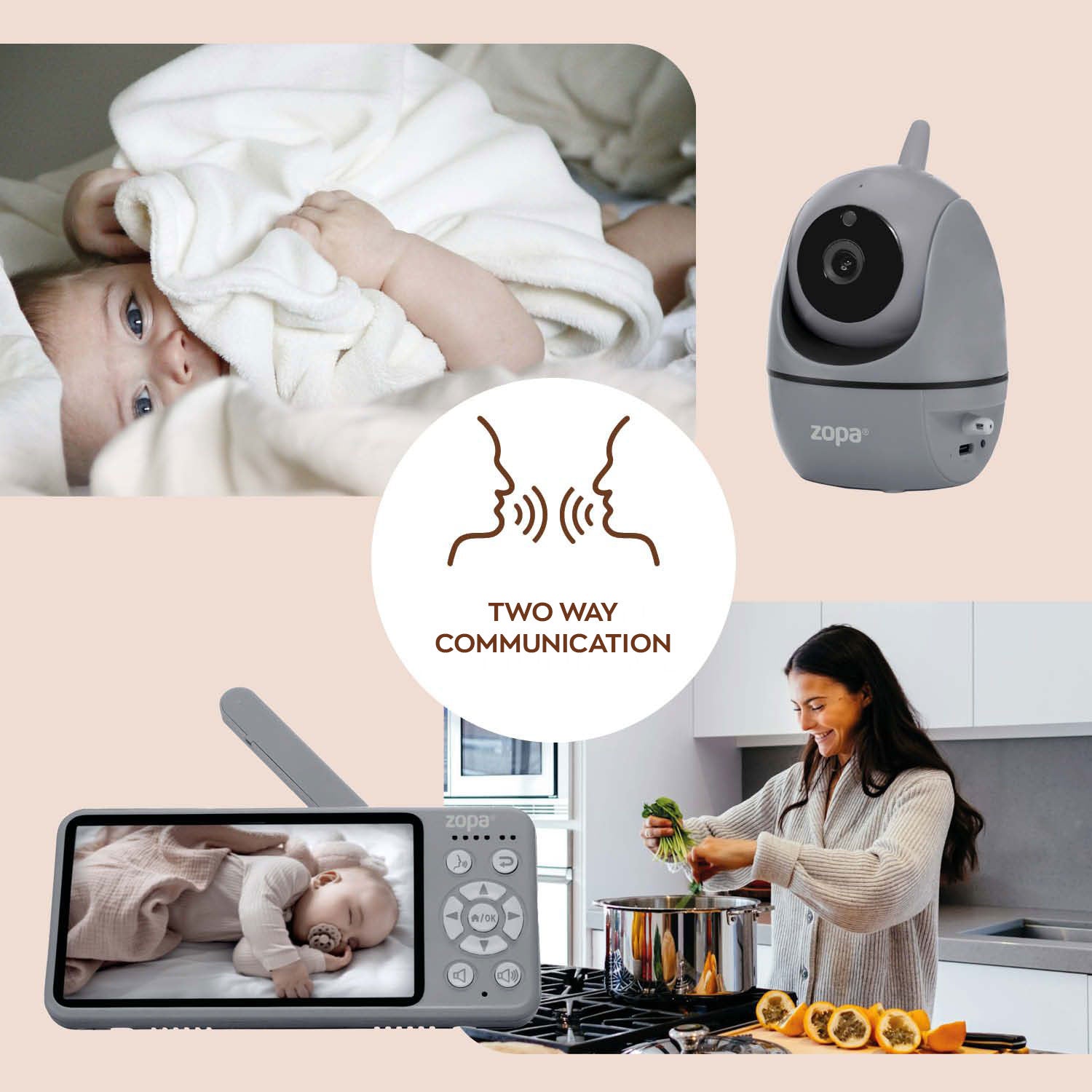 Zopa Observatory HD 5” Digital Baby Video Monitor - Mari Kali Stores Cyprus