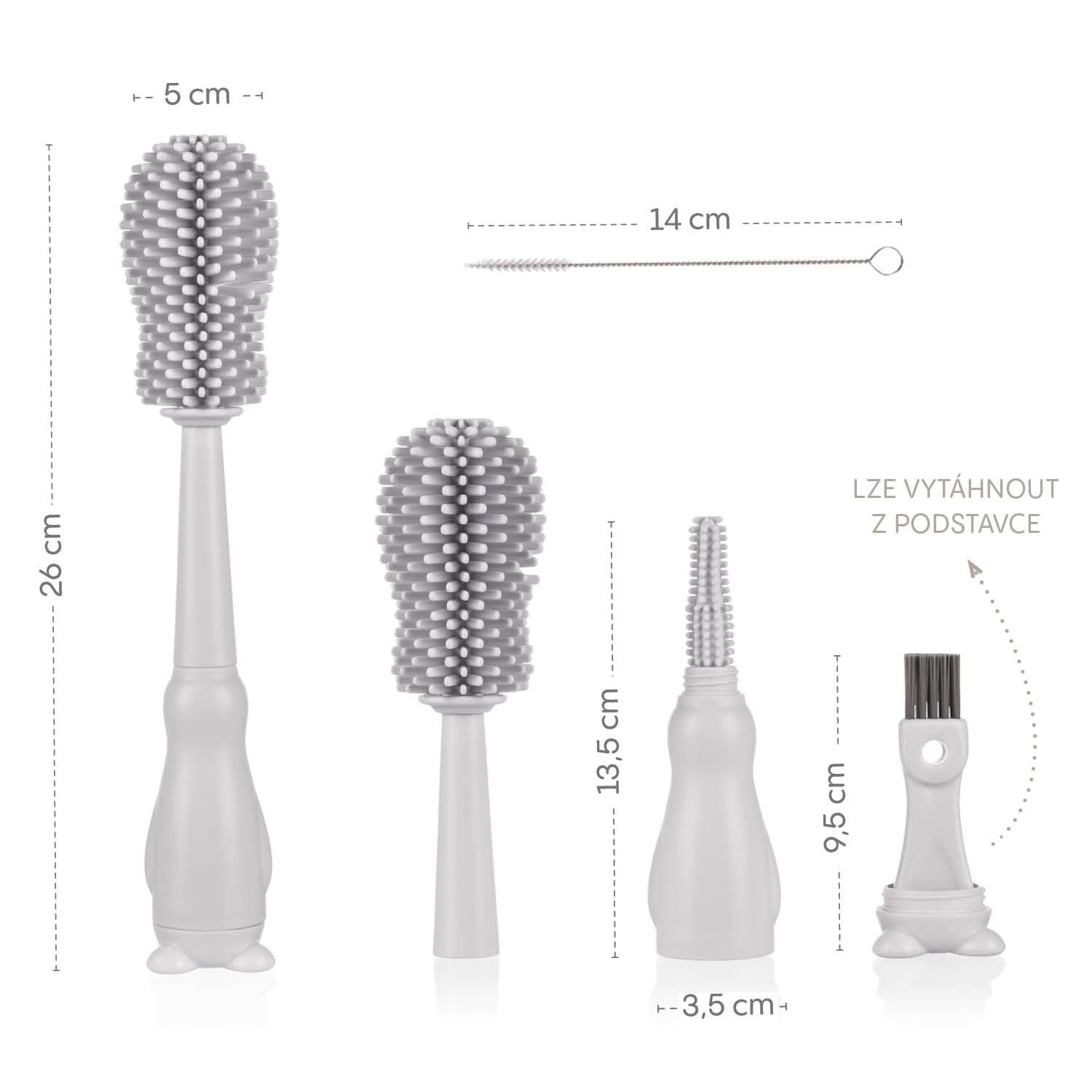 Zopa Silicone Baby Bottle Brush 3in1