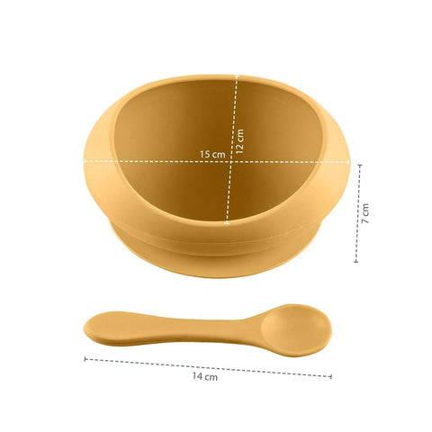 Silicone Baby Feeding Bowl with Suction + Spoon - Mari Kali Stores Cyprus