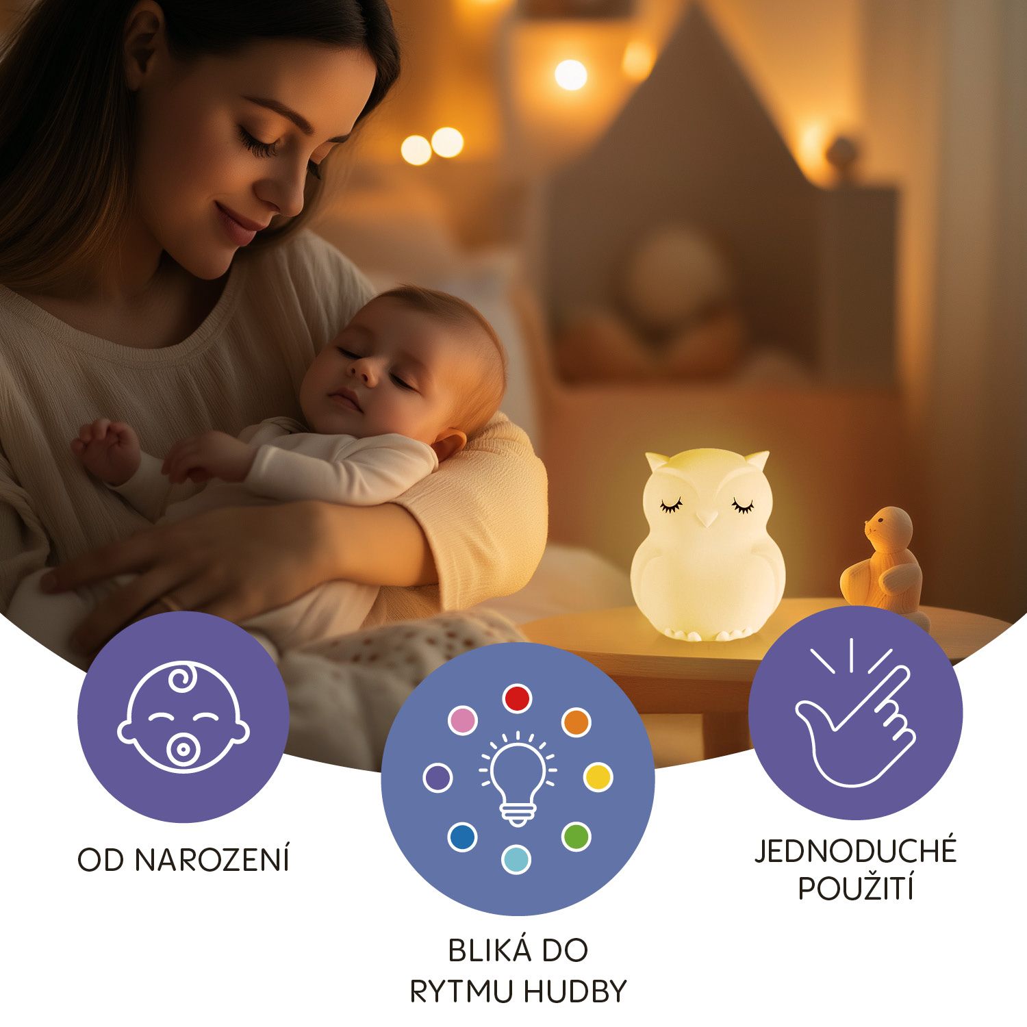 Zopa Medium Silicone LED Night Light with Music - Mari Kali Stores Cyprus