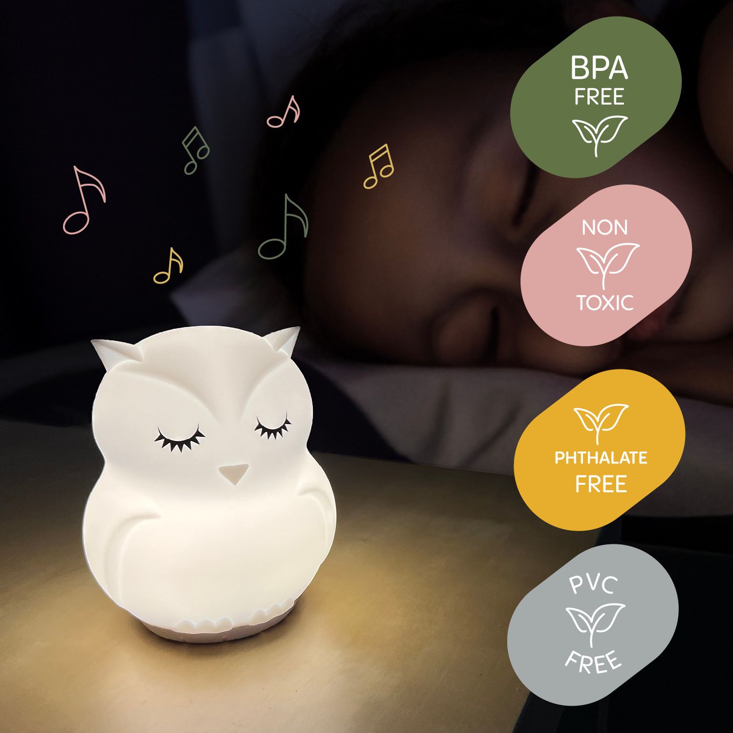 Zopa Medium Silicone LED Night Light with Music - Mari Kali Stores Cyprus