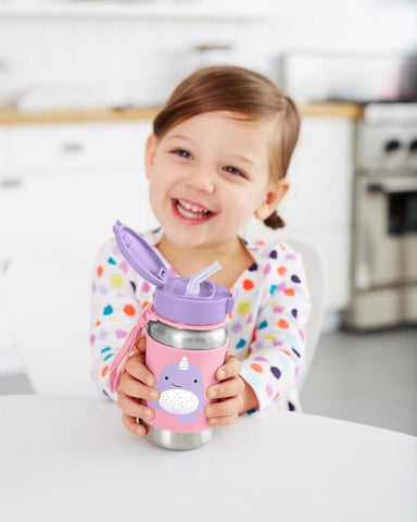 SKIP HOP Zoo SS Straw Bottle 350 ml- Narwhal