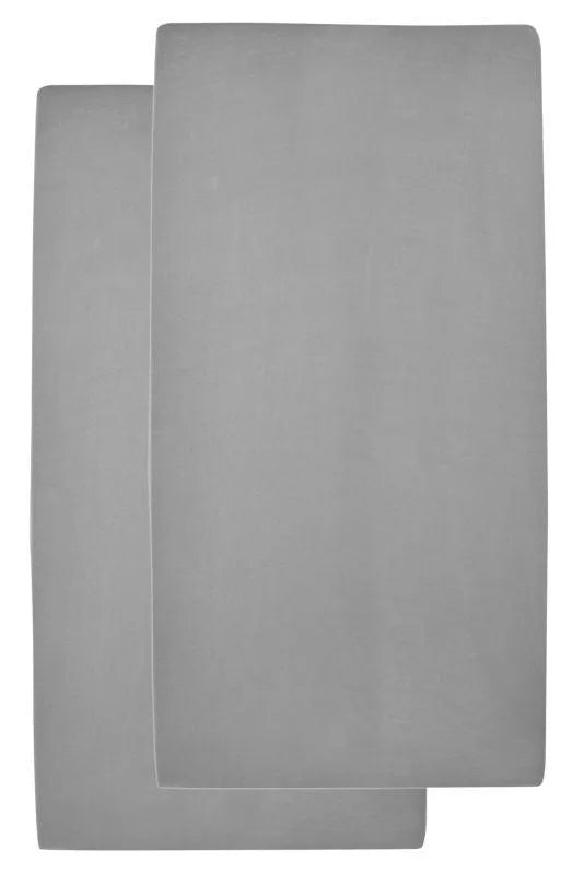 Meyco - Meyco Baby Fitted Sheet 2-Pack for Co-Sleeper - Uni Grey (50x90cm) - Mari Kali Stores Cyprus