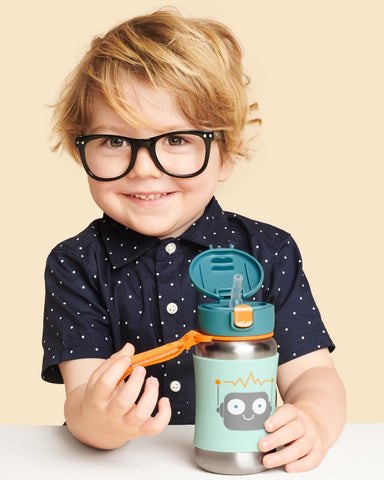 SKIP HOP Spark Style SS Straw Bottle 350ml- Robot