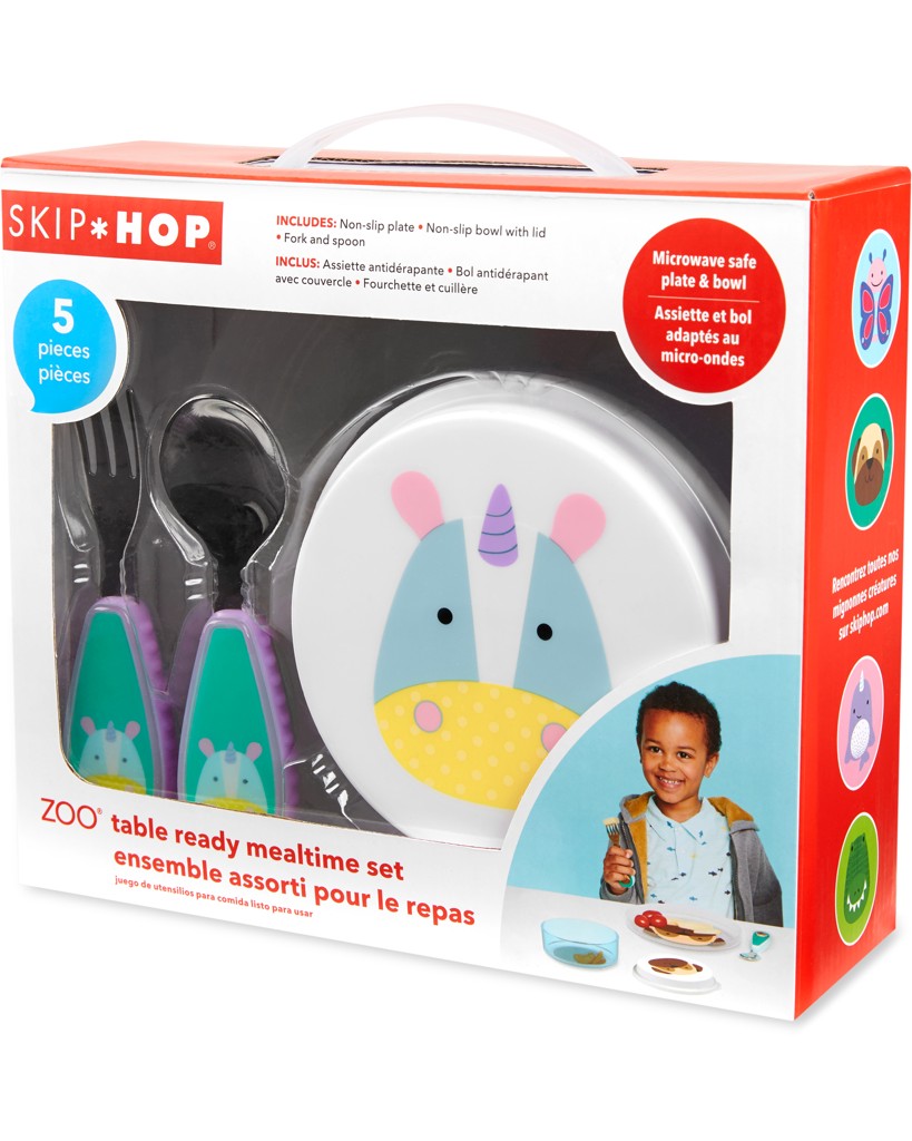 SKIP HOP ZOO Table Ready Mealtime Set Unicorn 12m+