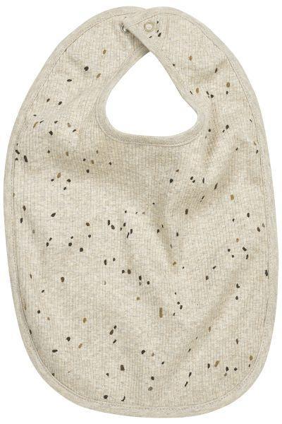 Meyco Bib With Press Stud 2-Pack Rib Mini Spot - Sand Melange - Mari Kali Stores Cyprus