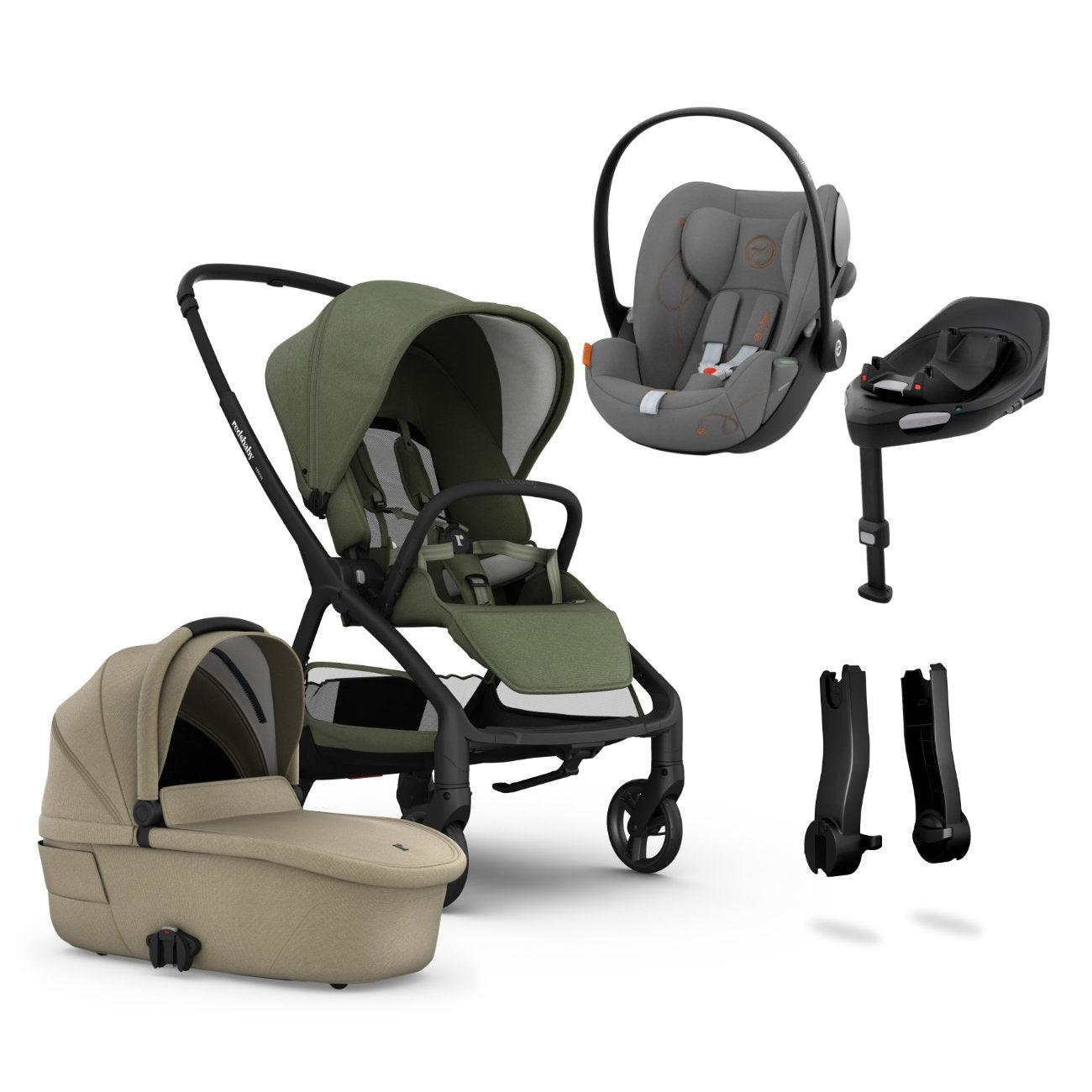 Redsbaby Aeron Stroller+ Carrycot + Cloud G & Base G Bundle