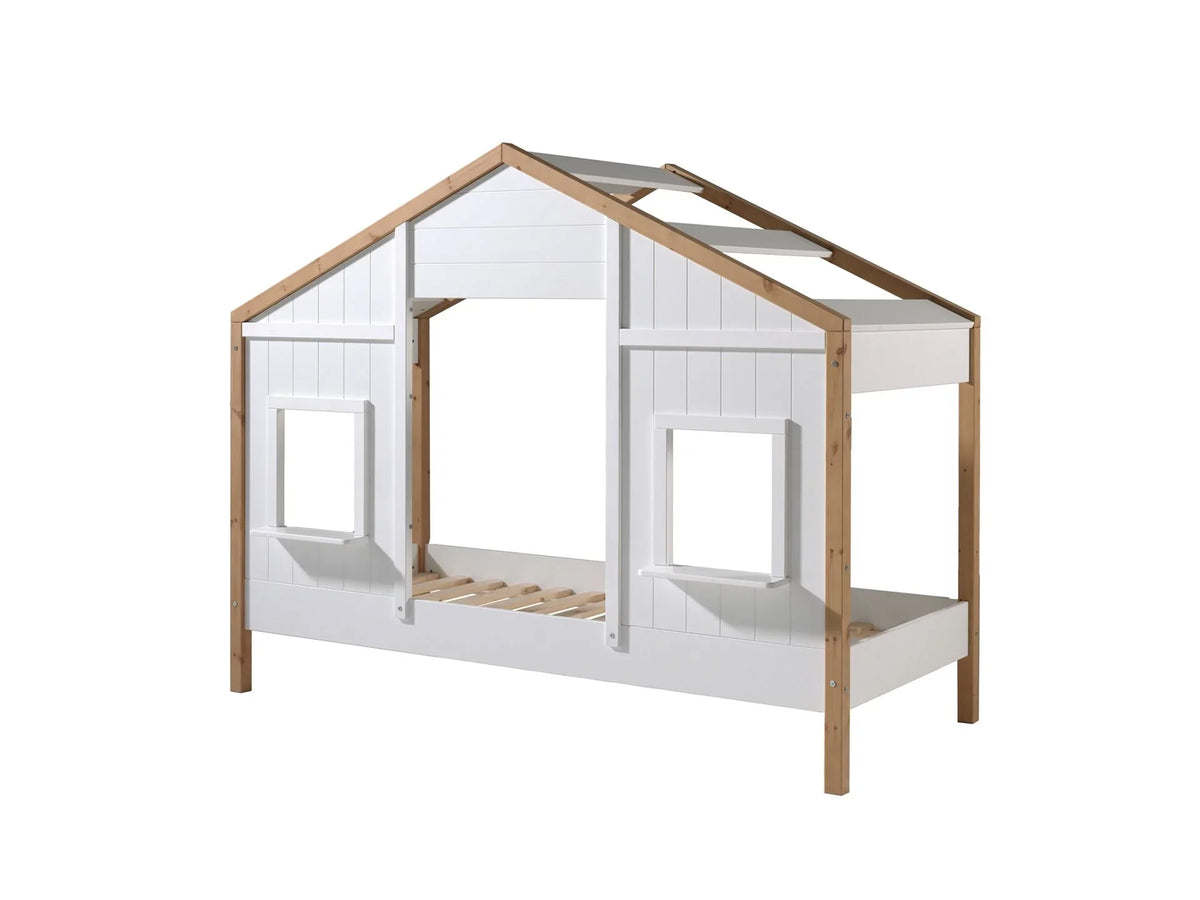 BABS Kids House Bed 90x200 cm  Style Bed with Roof & Windows