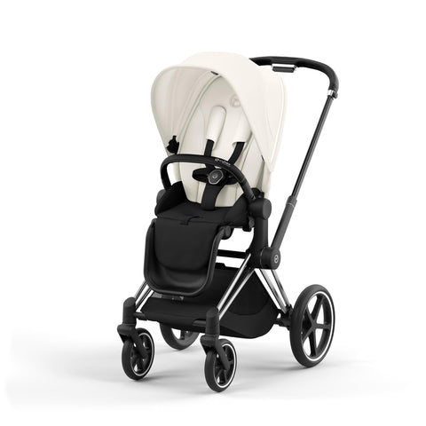CYBEX Priam Baby Stroller in Offwhite & Chrome Black frame