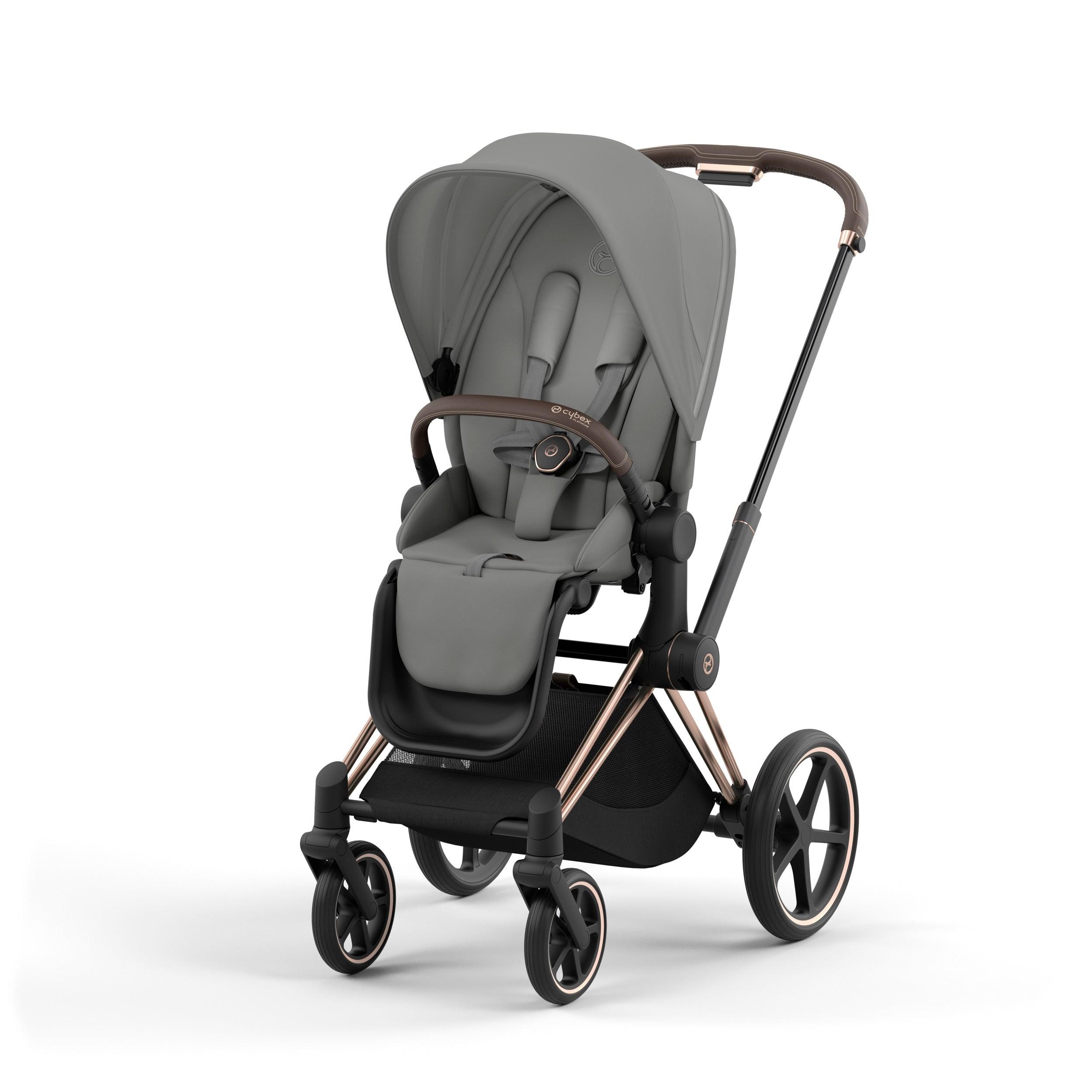 CYBEX Priam Baby Stroller in Mirage Grey & Rosegold Frame