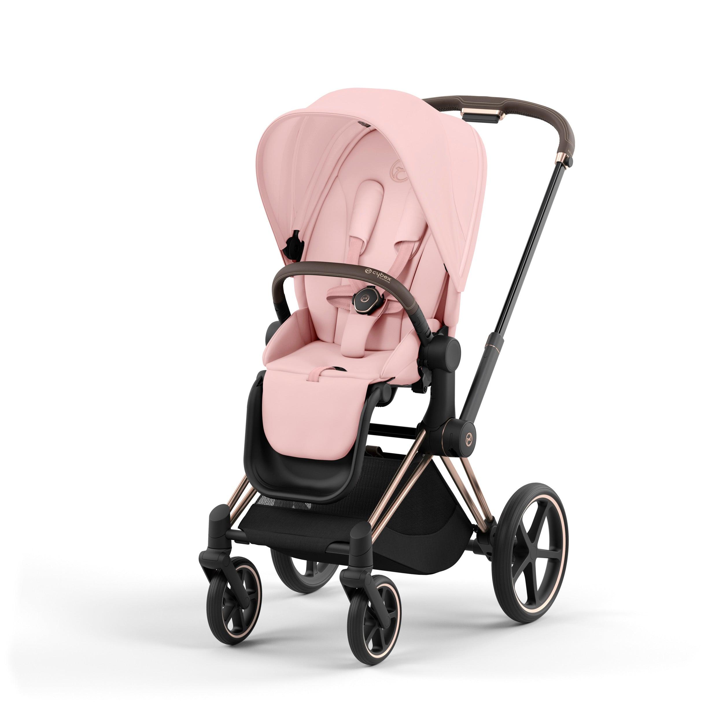 CYBEX Priam Baby Stroller in Peach Pink & Rosegold Frame