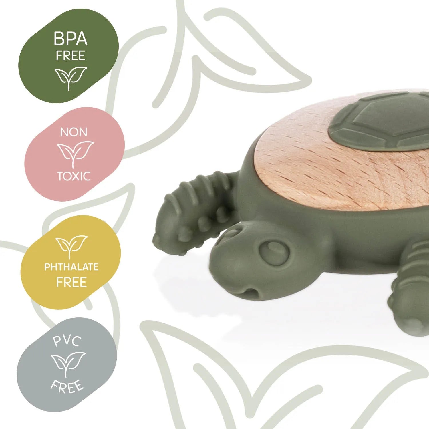 Zopa Turtle Silicone & Wood Teether