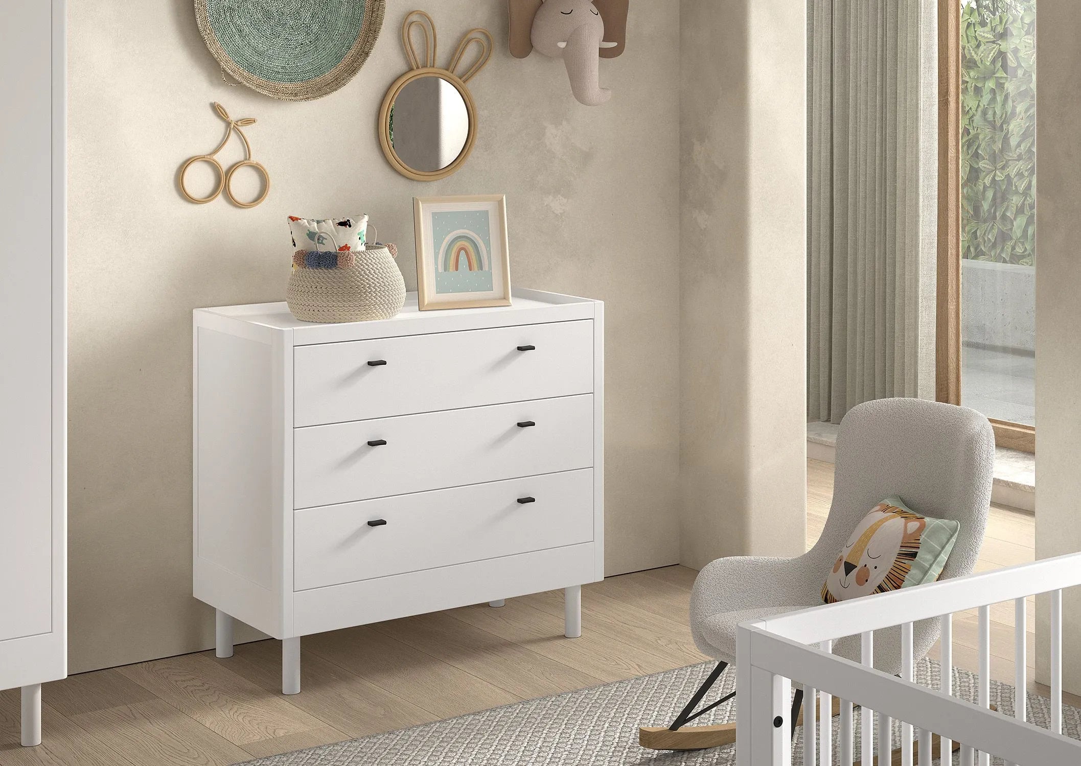 Jaxx Forrest Chest of 3 Drawers Beech White
