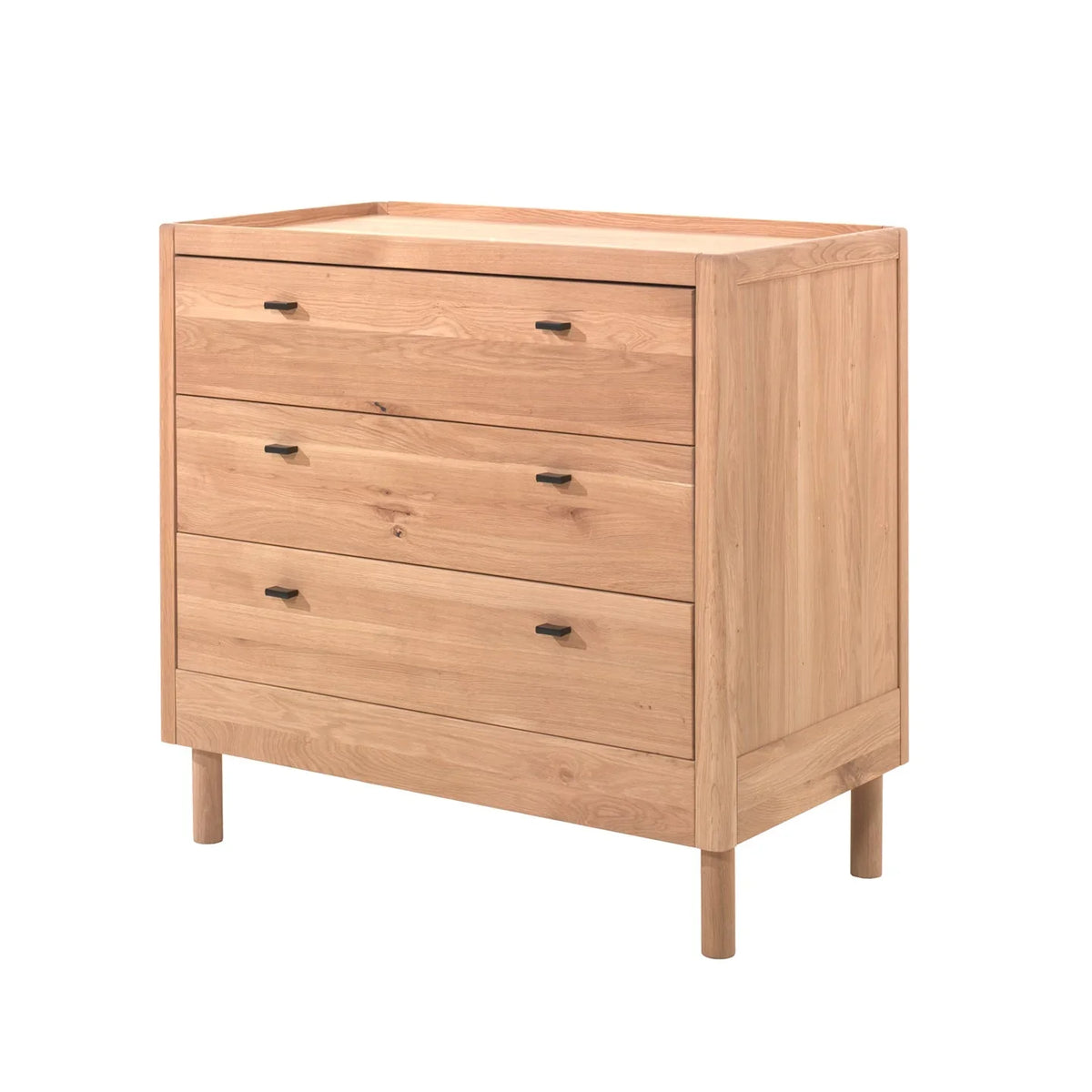 JAXX Forrest Collection Dresser in Oak wood colour and material, with black metallic handles.