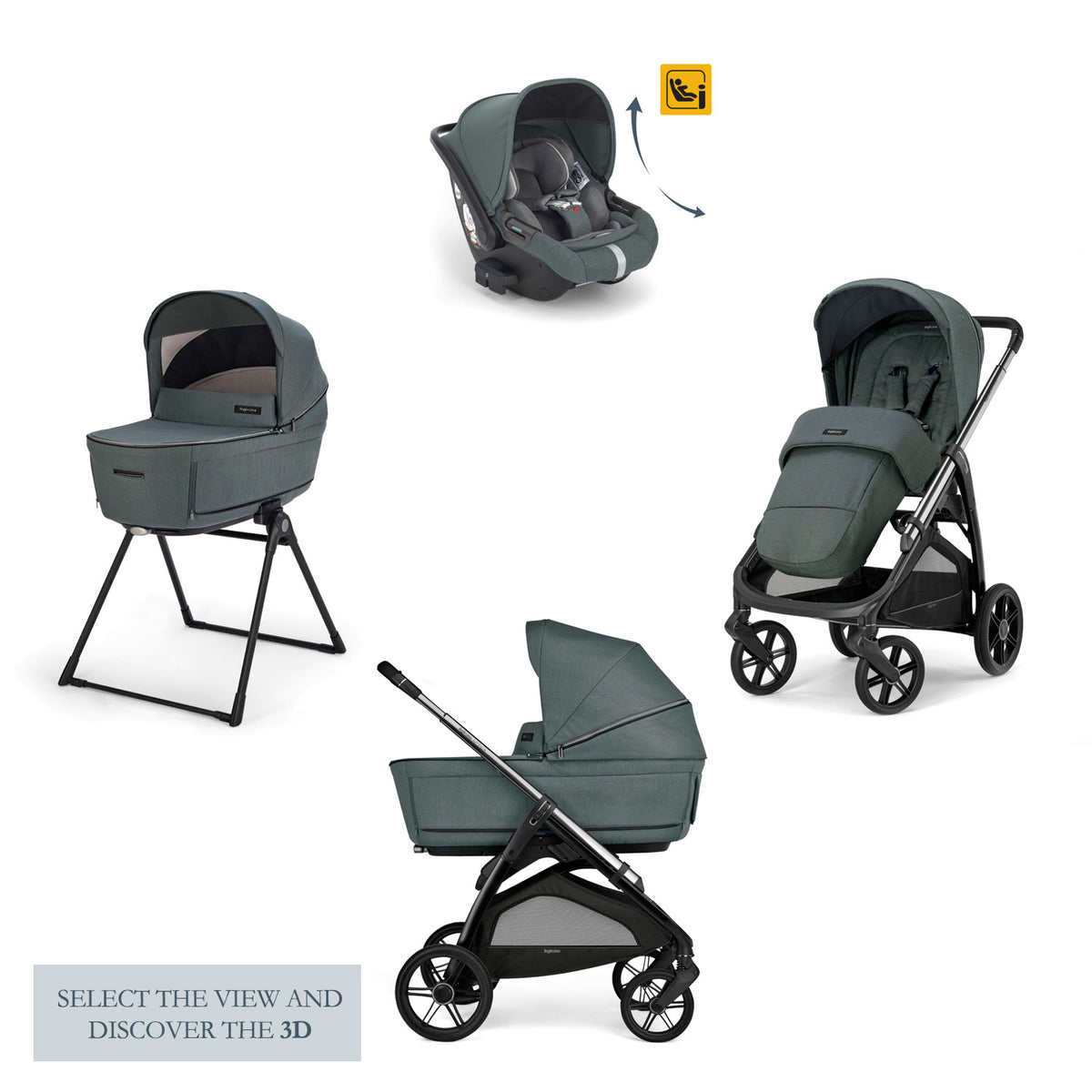 Inglesina Aptica System Quattro Complete Stroller System with Darwin Recline Car Seat