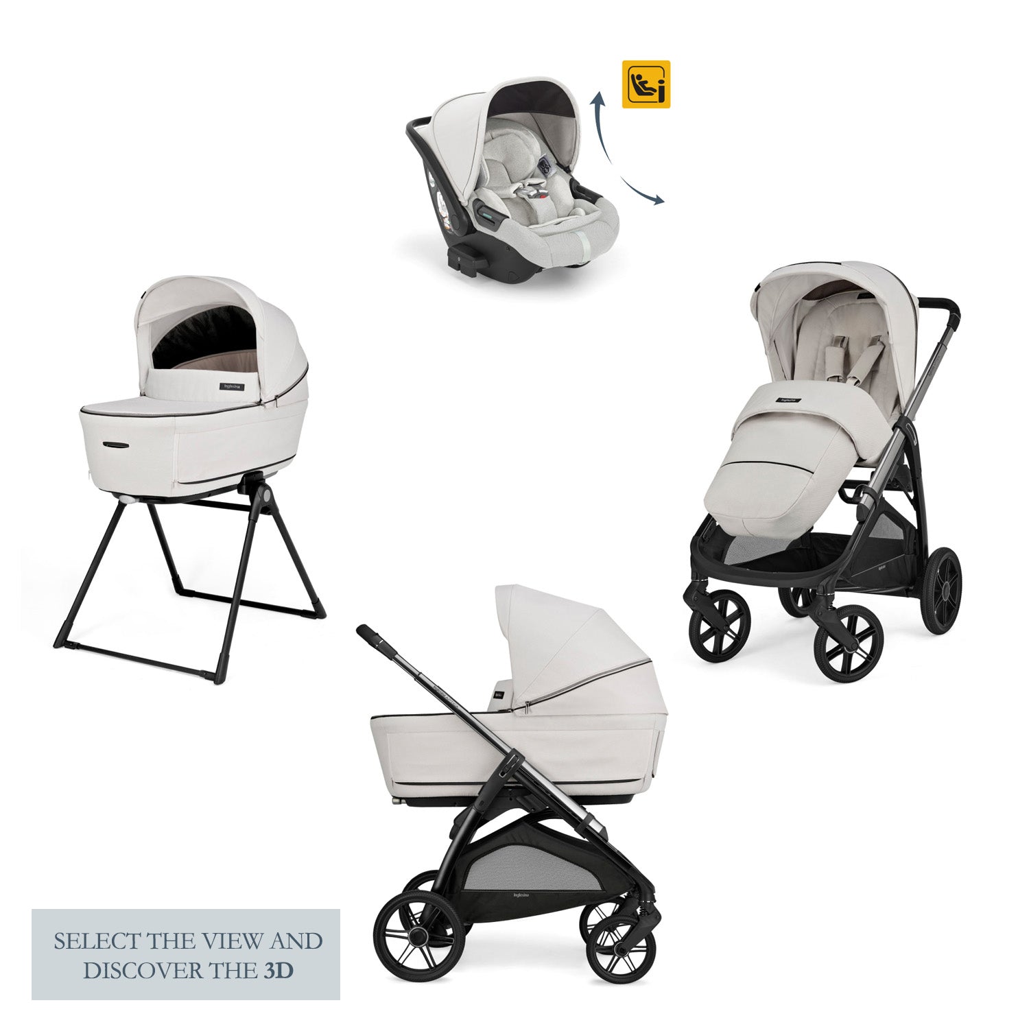 Inglesina Aptica System Quattro Complete Stroller System with Darwin Recline Car Seat