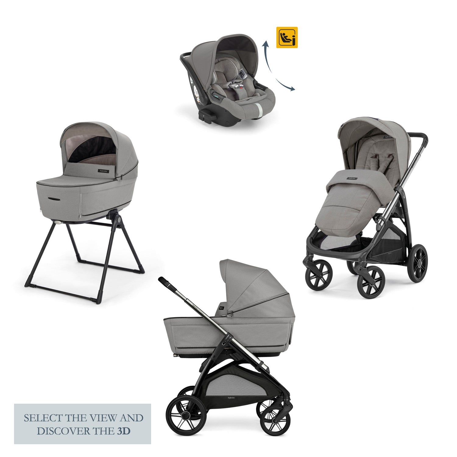 Inglesina Aptica System Quattro Complete Stroller System with Darwin Recline Car Seat