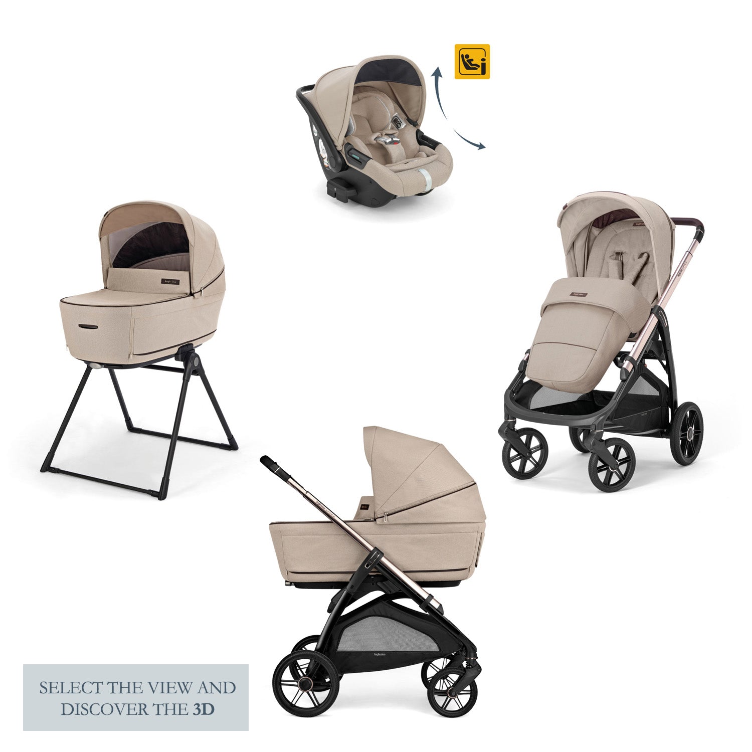Inglesina Aptica System Quattro Complete Stroller System with Darwin Recline Car Seat